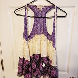 Vintage Paisley Purple Sleevless Tunic